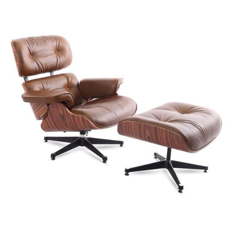 Feodaal Vergelden Staren Eames Lounge Chair + Ottoman Bruin | Retro Living Furniture