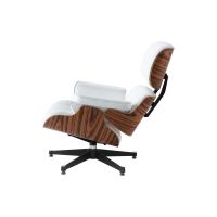 Eames Lounge Chair + Ottoman wit leder
