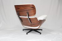 Eames Lounge Chair + Ottoman wit leder
